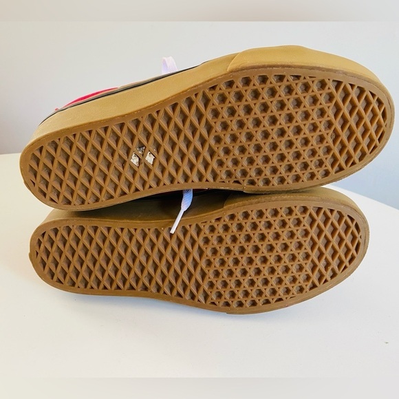 VANS SK8 Red Suede Canvas High Top Skate Shoe Gum Sole Sneaker Men 8 Women 9.5 - Picture 9 of 11